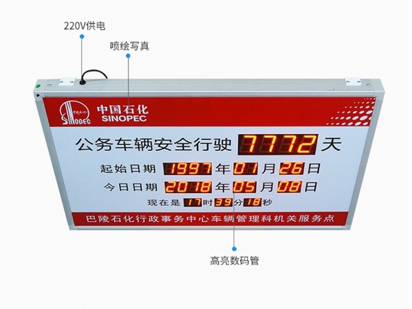 中國(guó)石化安全天數(shù)牌 中國(guó)石化安全天數(shù)牌